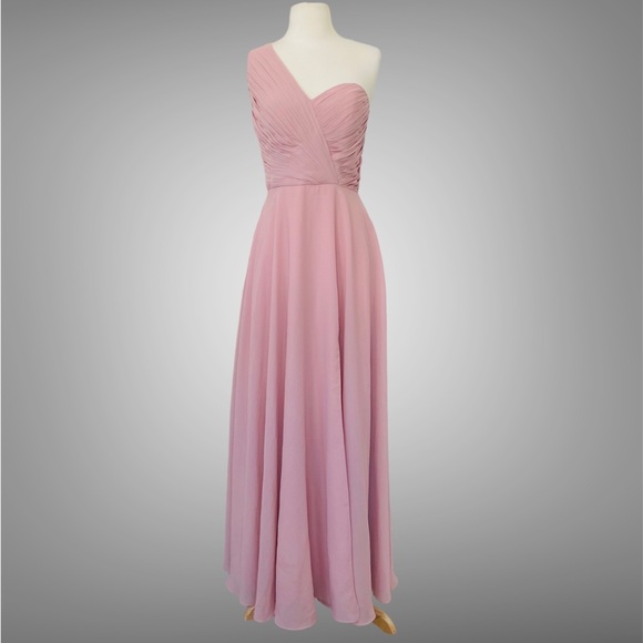 NWT Warm Notices One Shoulder High Split Chiffon Dress 10 - Picture 1 of 13